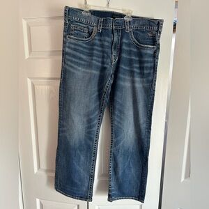 Men’s Silver Jean Eddie Athletic Fit 38x30